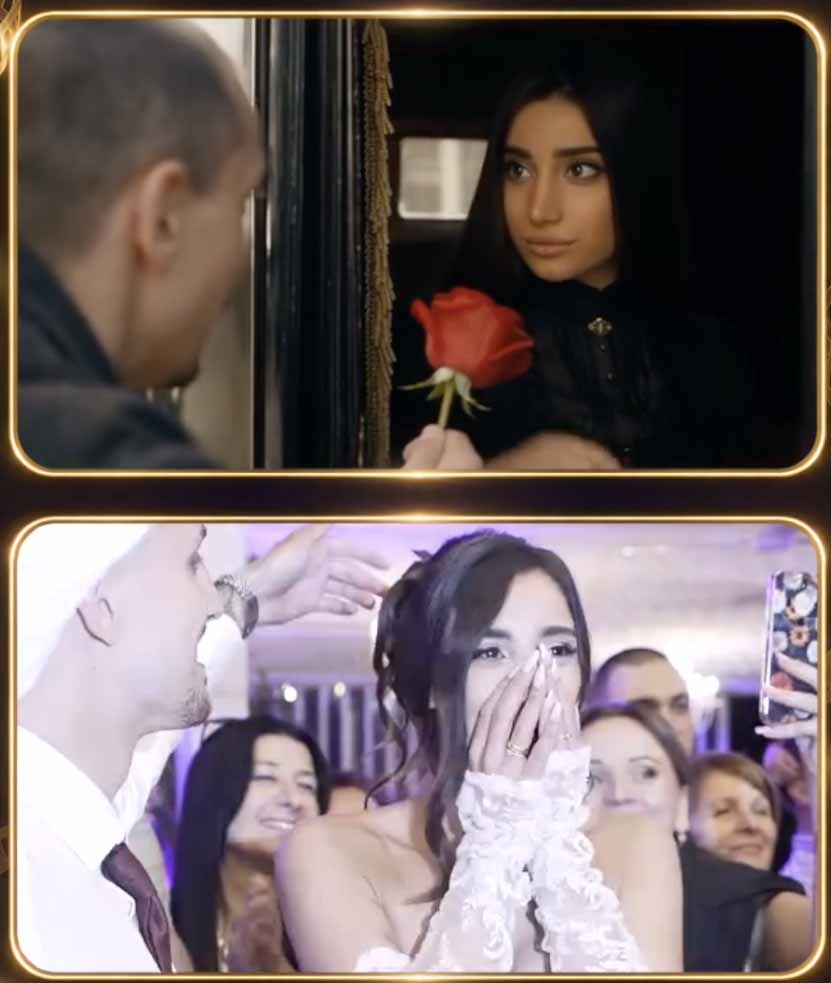 Bride reacting during a StoryLeena premiere
