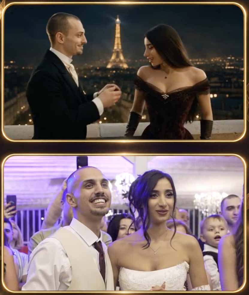 Couple reacting during their premiere